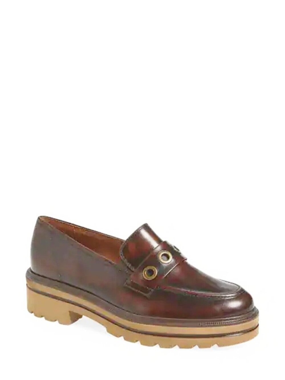$490 PAUL GREEN BILLIE LUG SOLE LOAFERS SHOE BRUSHED LEATHER TOBACCO 10.5 (TF3)